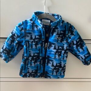 Columbia Blue and Black Fleece Jacket 3-6M